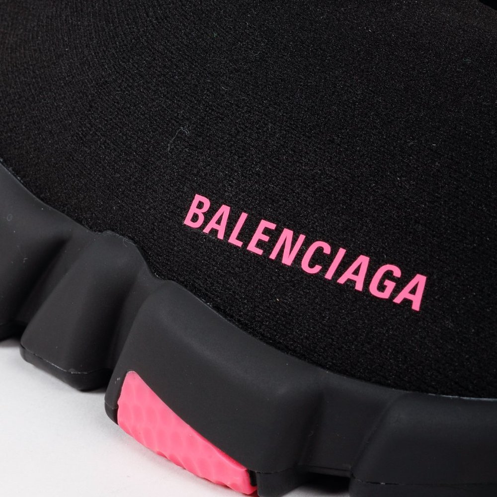 Balenciaga Black and Pink Speed LT Sneakers - Picture 8 of 12